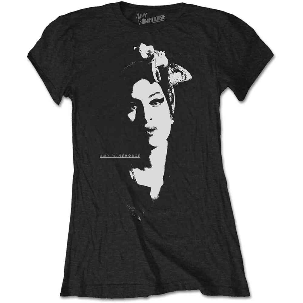 Amy Winehouse - Scarf Portrait Dames Tshirt - Zwart